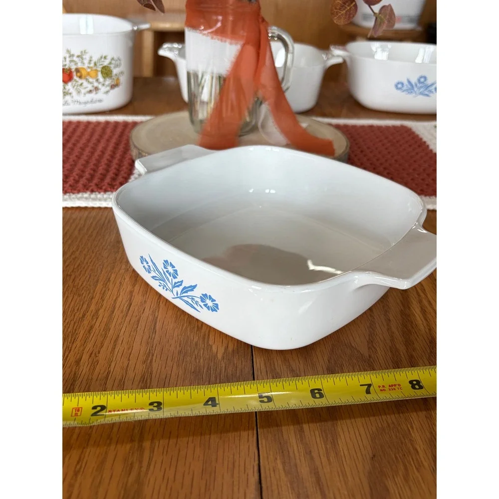 Corning Ware Blue Cornflower 1 Quart Square Casserole Dish A-1-B Vintage USA